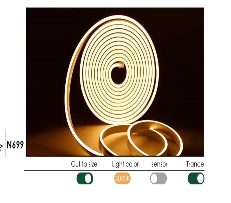 چراغ LED نوار سیلیکونی نرم طول 50متر و عمق 1سانتیمتر و عرض 0/4 سانتیمتر فانتونی کد N699