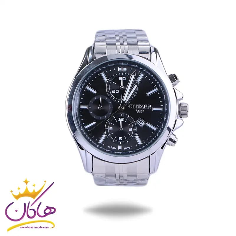 ساعت مچی سیتیزن مردانه فلزی نقره ای صفحه مشکی 2363/22