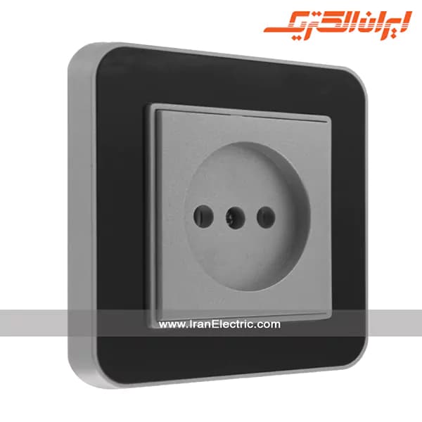 پریز برق ساده ارس نقره ای زه مشکی
