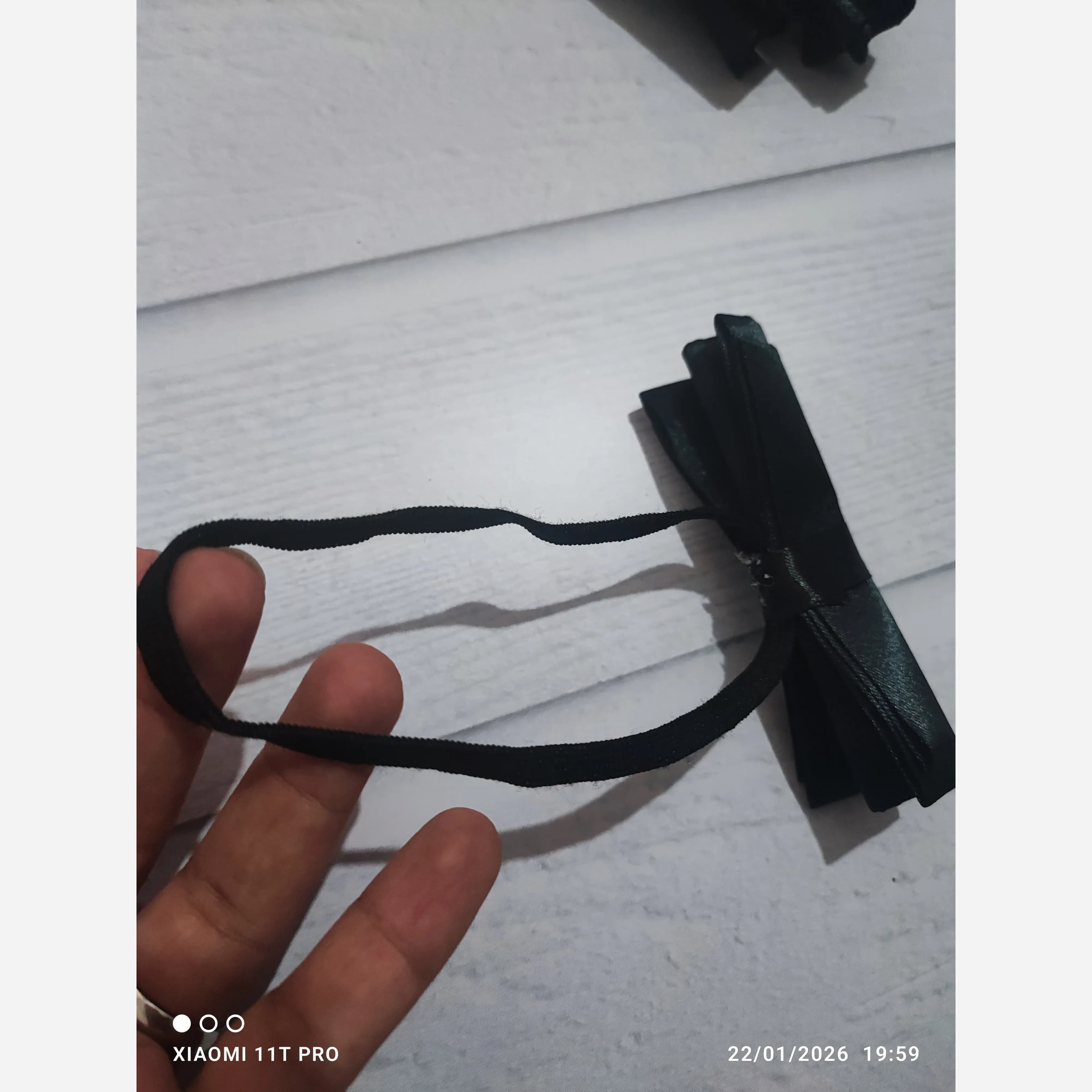 پاپیون مشکی پسرانه مناسب 2 تا 8 سال با پشت کش دار — تصویر ۳