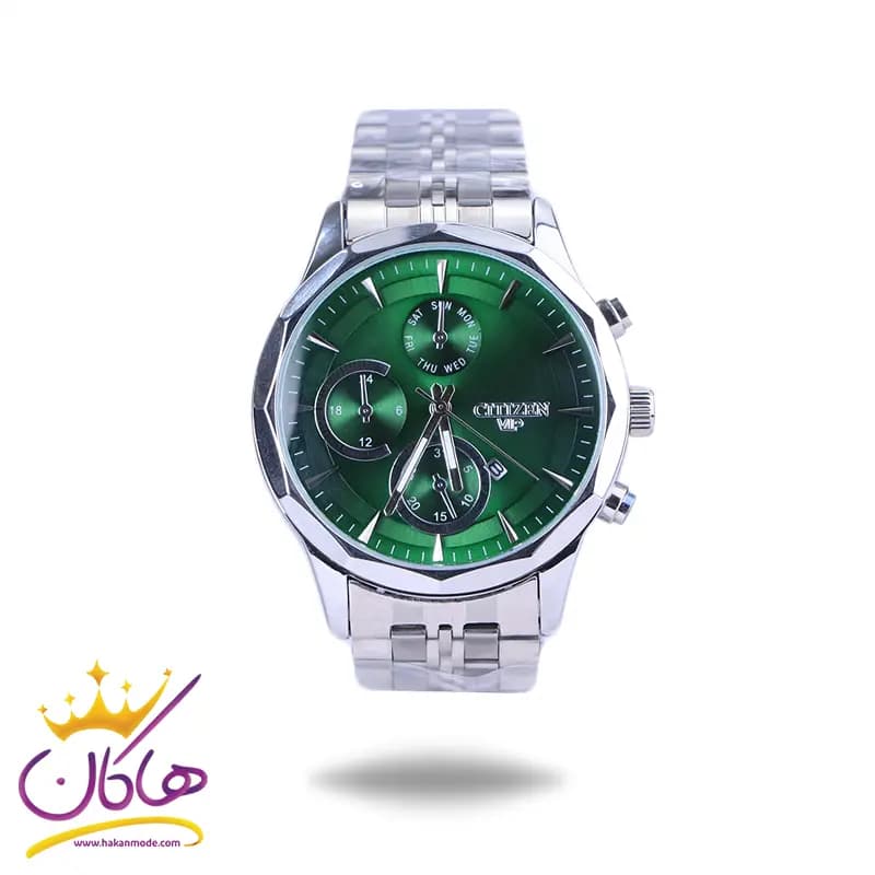 ساعت عقربه ای سیتیزن مردانه فلزی نقره ای صفحه سبز G 2360/7