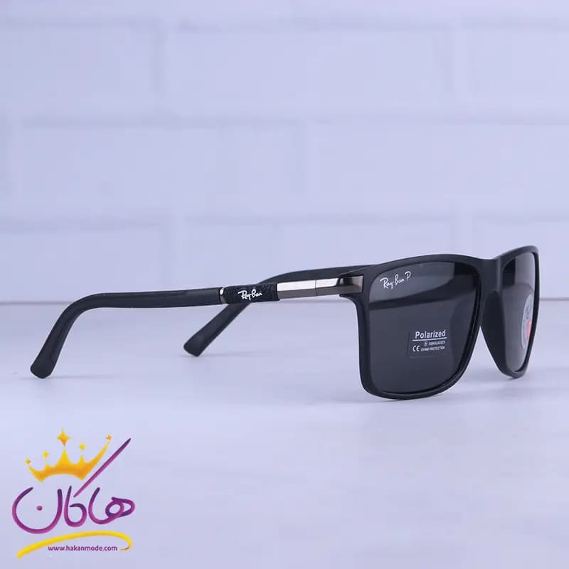 عینک آفتابی مردانه ری بن فریم مشکی پلاریزه RB 4347/1 — تصویر ۳