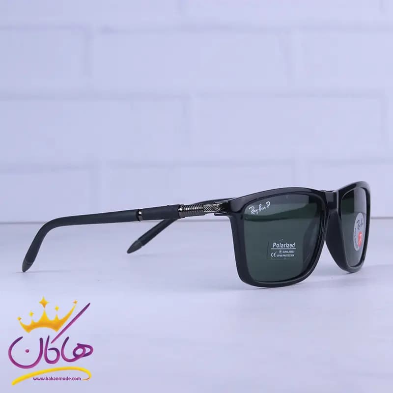 عینک آفتابی مردانه ری بن پلاریزه شیشه سبز RB 8012/2 — تصویر ۴