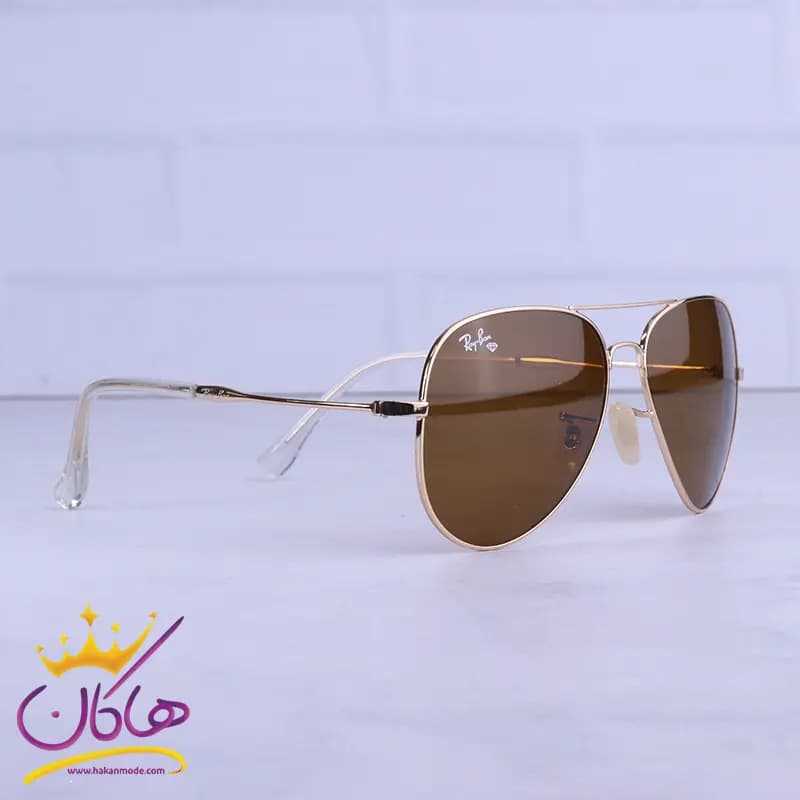 عینک آفتابی ری بن مردانه طلایی فریم خلبانی RB 3026 F/4 — تصویر ۴