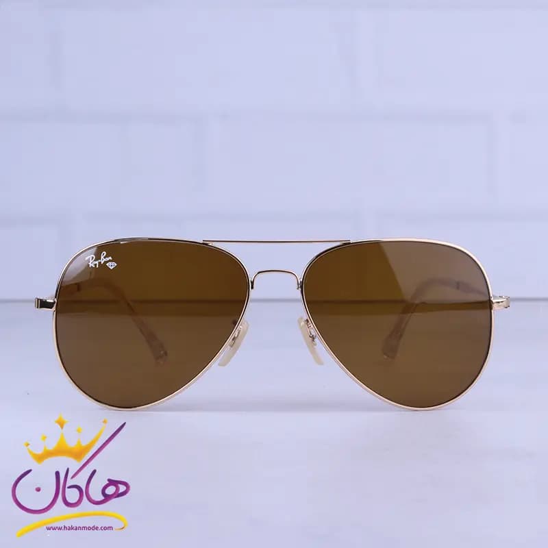 عینک آفتابی ری بن مردانه طلایی فریم خلبانی RB 3026 F/4