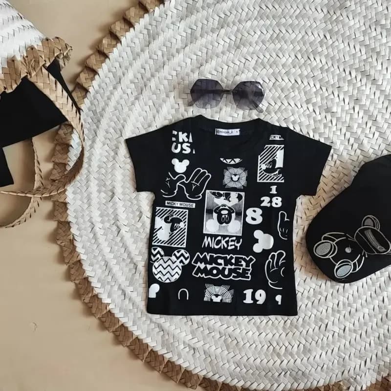 تیشرت نخی بچگانه طرح میکی موس و حروف لاتین سایز 35 و 40 — تصویر ۷