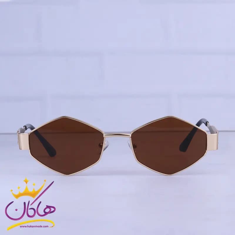 عینک آفتابی سلین زنانه فریم چندضلعی قهوه ای 2382/2