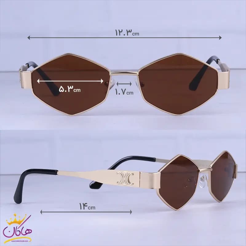 عینک آفتابی سلین زنانه فریم چندضلعی قهوه ای 2382/2 — تصویر ۲