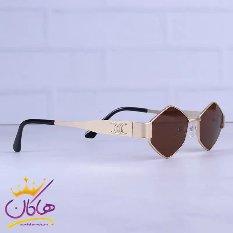 عینک آفتابی سلین زنانه فریم چندضلعی قهوه ای 2382/2 — تصویر ۳