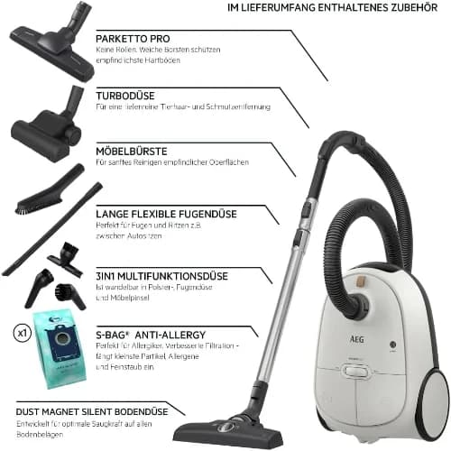جاروبرقی آاگ مدل AEG AB61H6SW + چهار پارو — تصویر ۲