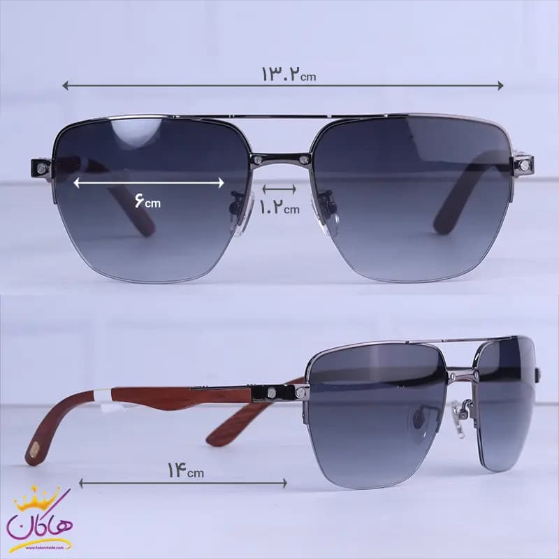 عینک آفتابی مردانه کارتیر نیم فریم خلبانی CT 02835/1 — تصویر ۲