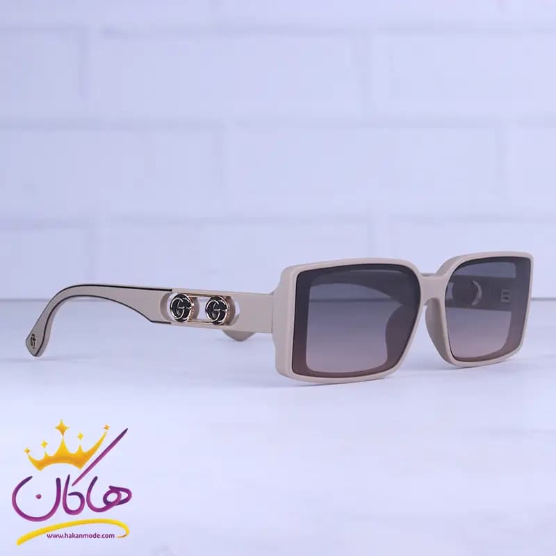 عینک آفتابی گوچی زنانه فریم مستطیل کرمی 8886/6 — تصویر ۴