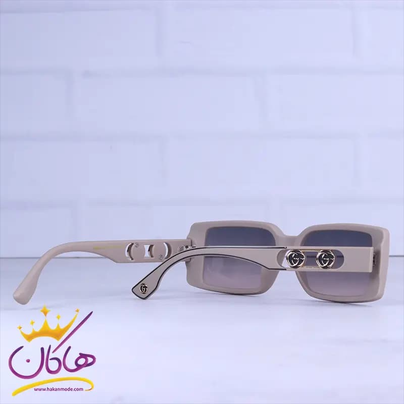 عینک آفتابی گوچی زنانه فریم مستطیل کرمی 8886/6 — تصویر ۳