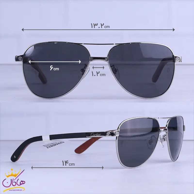 عینک آفتابی مردانه کارتیر فریم خلبانی CA8200827 — تصویر ۲