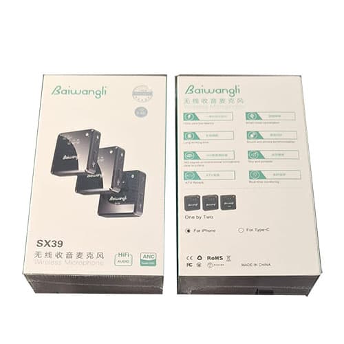 میکروفون بی‌سیم یقه‌ای SX39 Dual BAIWANGLI — تصویر ۲