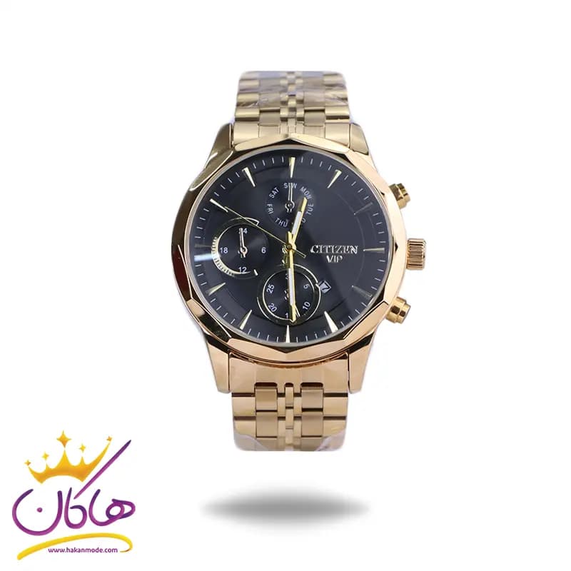 ساعت مچی سیتیزن مردانه فلزی طلایی صفحه مشکی G 2360/8