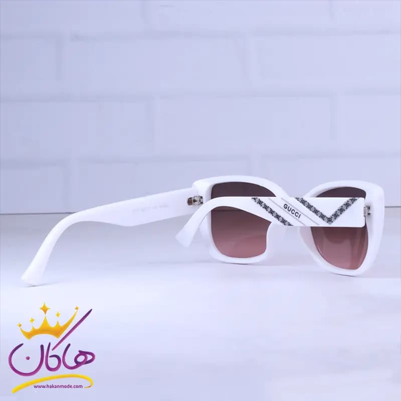 عینک آفتابی گوچی زنانه فریم پروانه ای سفید 9717/2 — تصویر ۳
