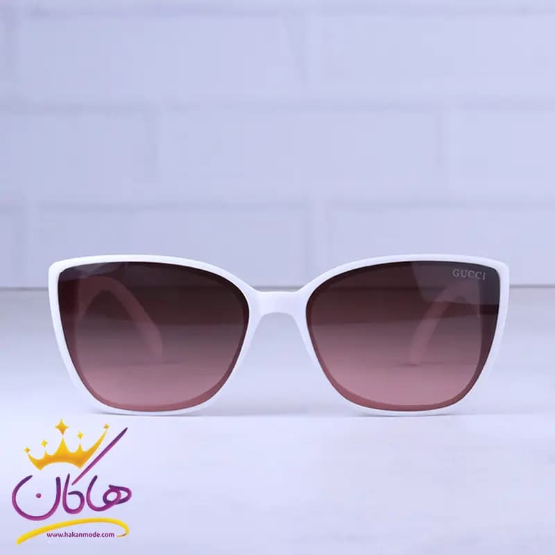 عینک آفتابی گوچی زنانه فریم پروانه‌ ای سفید 9717/2