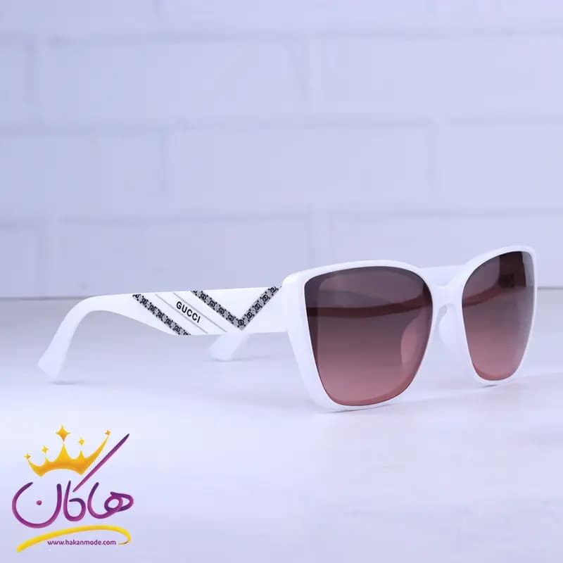 عینک آفتابی گوچی زنانه فریم پروانه ای سفید 9717/2 — تصویر ۴