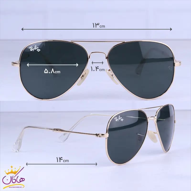 عینک آفتابی ری بن مردانه طلایی شیشه قهوه ای RB 3025F/4 — تصویر ۶