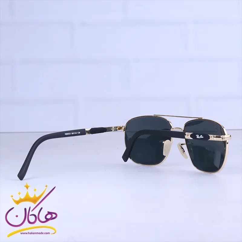 عینک آفتابی ری بن مردانه فریم فلزی طلایی RB 8025/1 — تصویر ۳