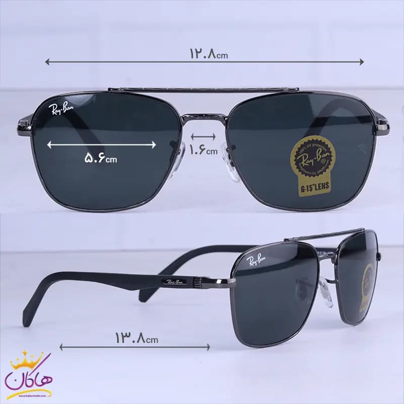 عینک آفتابی مردانه ری بن فریم مشکی مربع RB 5712/5 — تصویر ۲