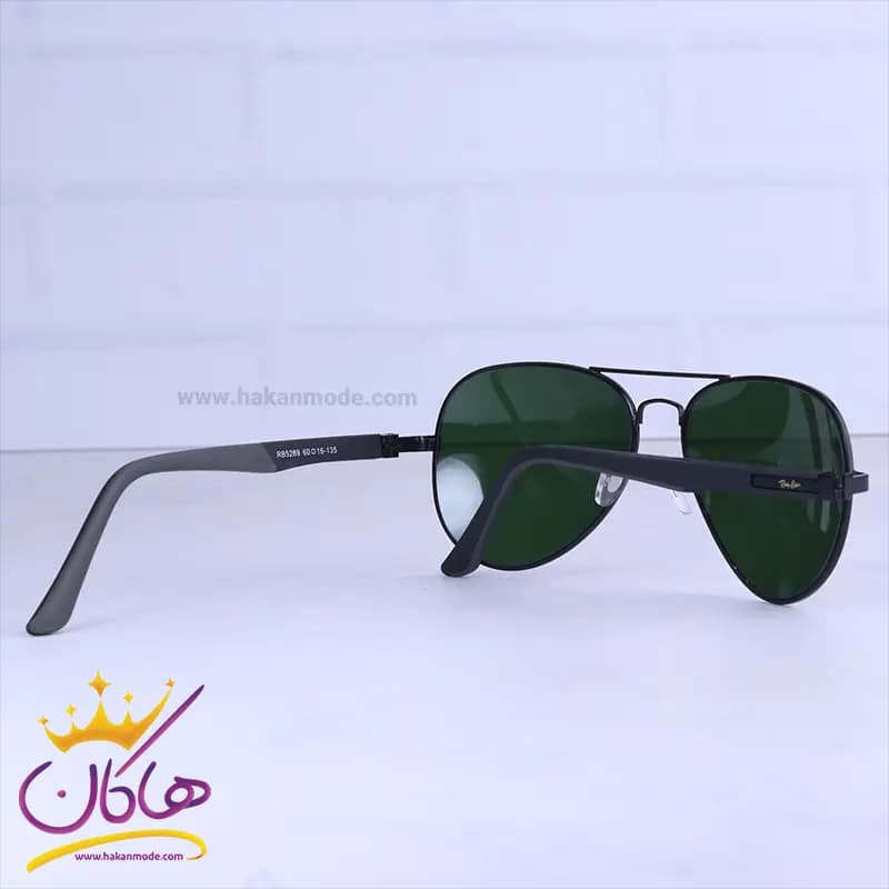 عینک آفتابی ری بن مردانه مشکی شیشه سبز RB 5289/3 — تصویر ۴