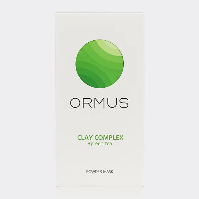 ماسک پودری کمپلکس خاک رس و چای سبز اورموس Ormus Clay Complex+Green Tea Powder Mask 5x30g