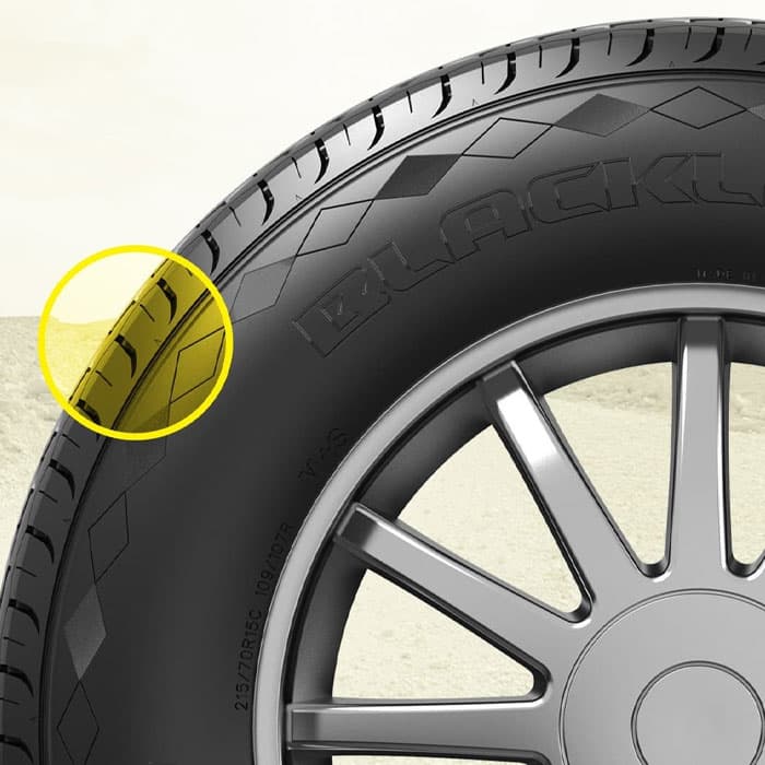 لاستیک بلک لاین 205/75R14 گل 8 لایه دور سفید(2 حلقه) — تصویر ۳