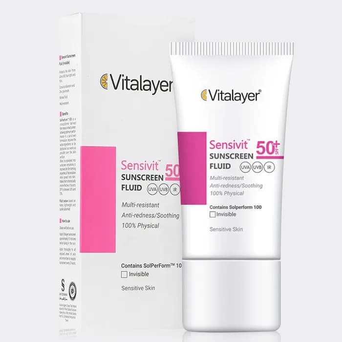 فلوئید ضد آفتاب پوست حساس سنسیویت ویتالیر Vitalayer Sensivit Sunscreen SPF50 Fluid 50ml — تصویر ۲