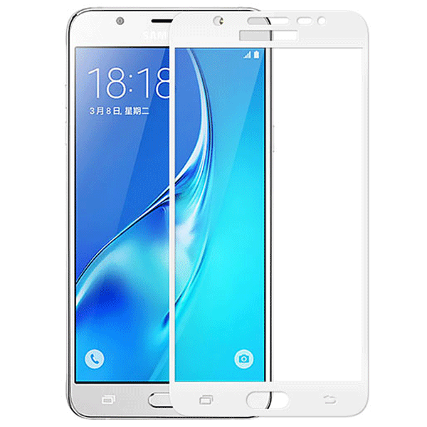 گلس ضد خش و محافظ تمام چسپ سفید GLASS SAMSUNG J7 PRIME FULL WHITE