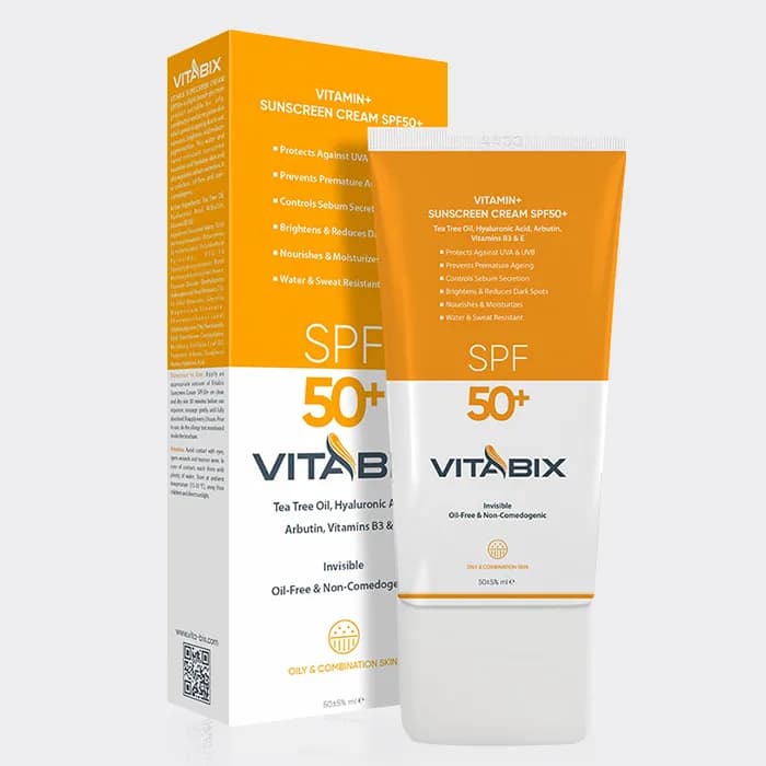 کرم ضد آفتاب ویتامینه پوست چرب ویتابیکس Vitabix Oily & Combination Skin SPF50 Sunscreen 50ml — تصویر ۲