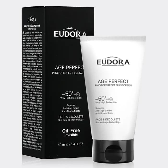 کرم ضد آفتاب ایج پرفکت ادورا مکس Eudora Max Age Perfect SPF50 Sunscreen 40ml — تصویر ۲