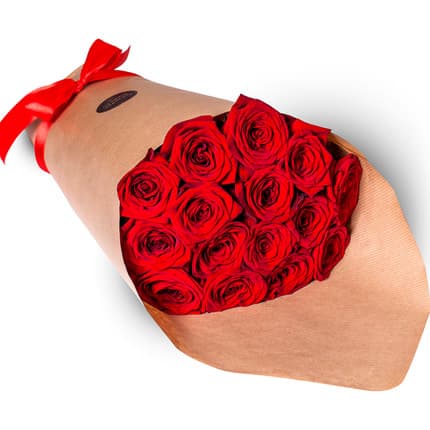 دسته گل 15 شاخه رز قرمز (ارسال گل به اوکراین)