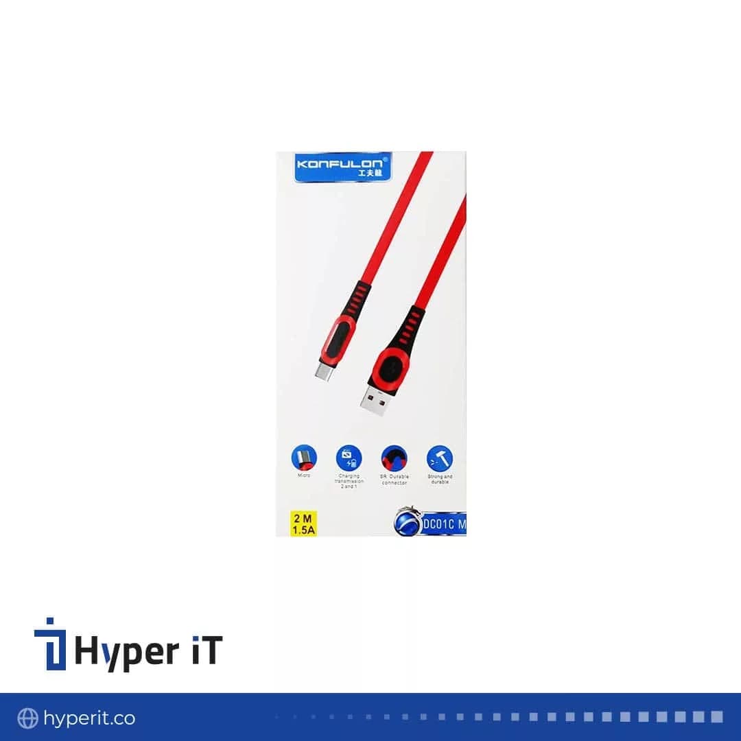 کابل شارژ MicroUSB کانفلون مدل DC01C به طول 2 متر