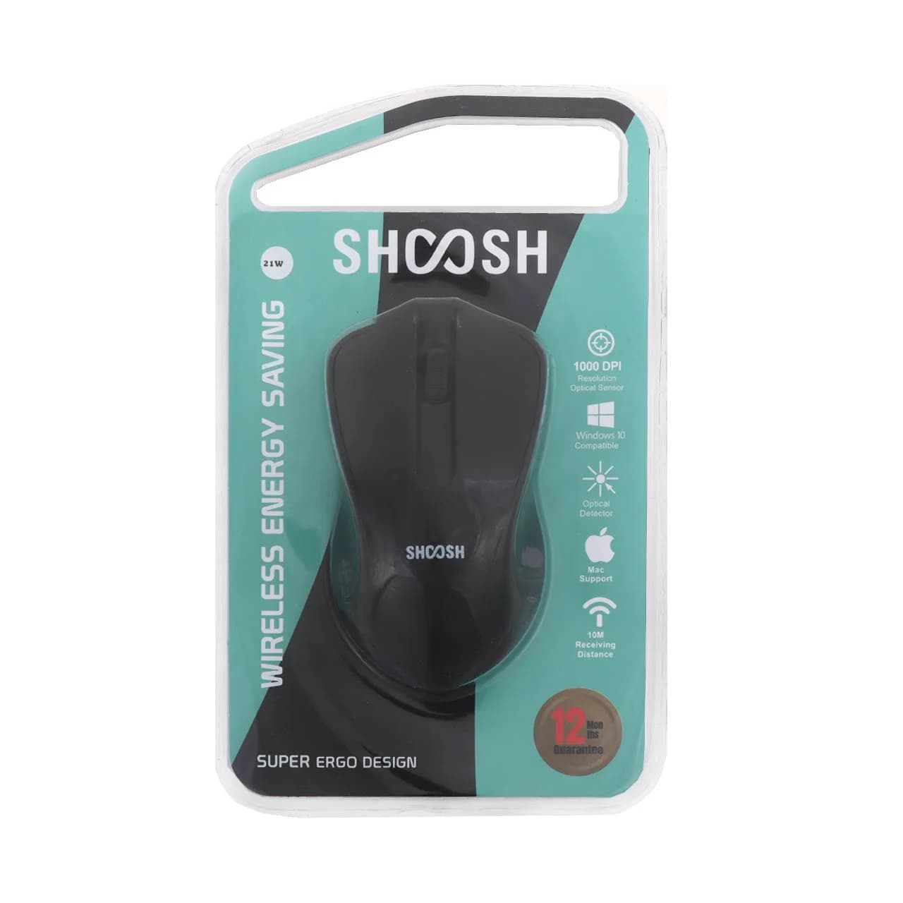 ماوس بی سیم Shoosh مدل M21W – مشکی – SMO
