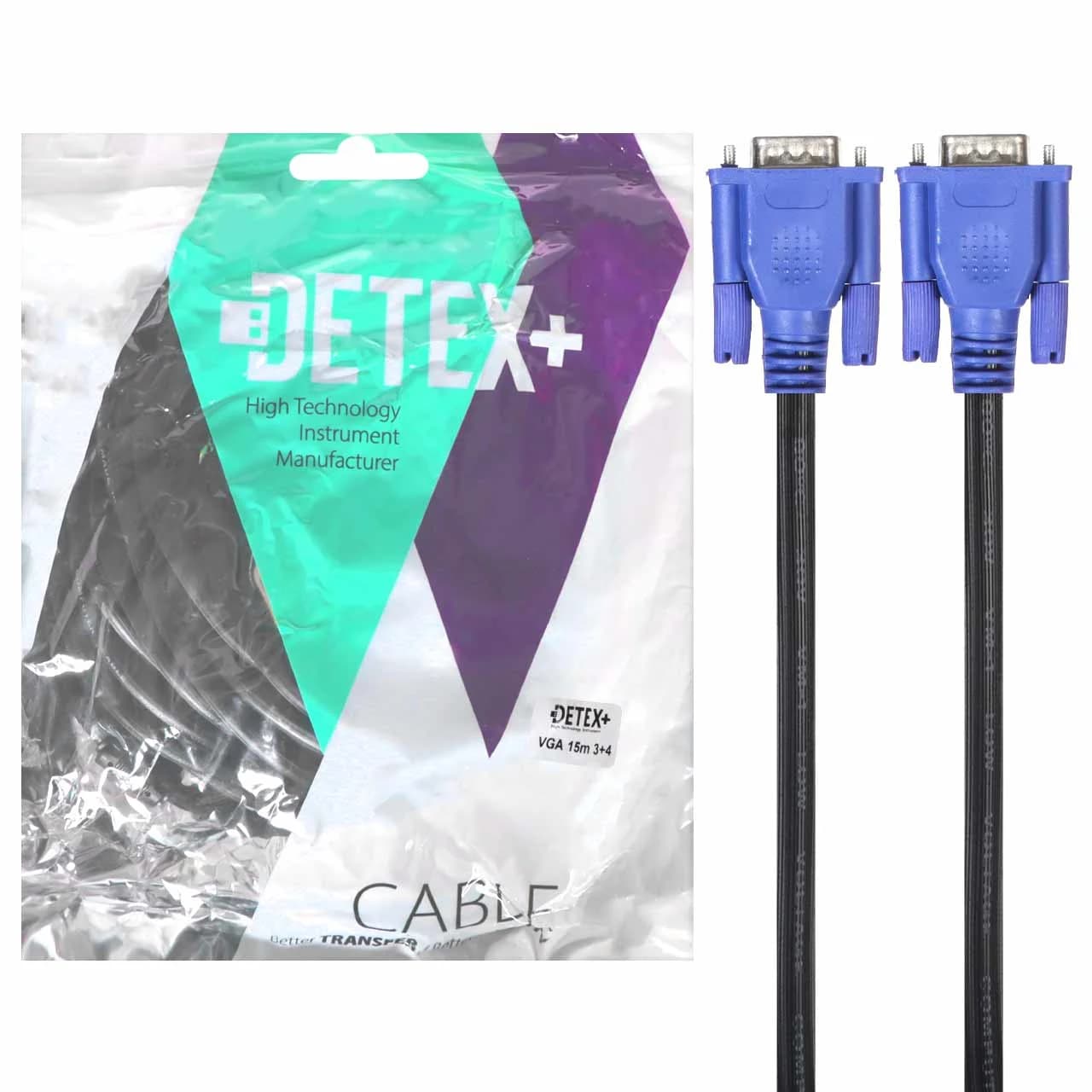 کابل 15 متری DETEX+ VGA 3+4 – مشکی