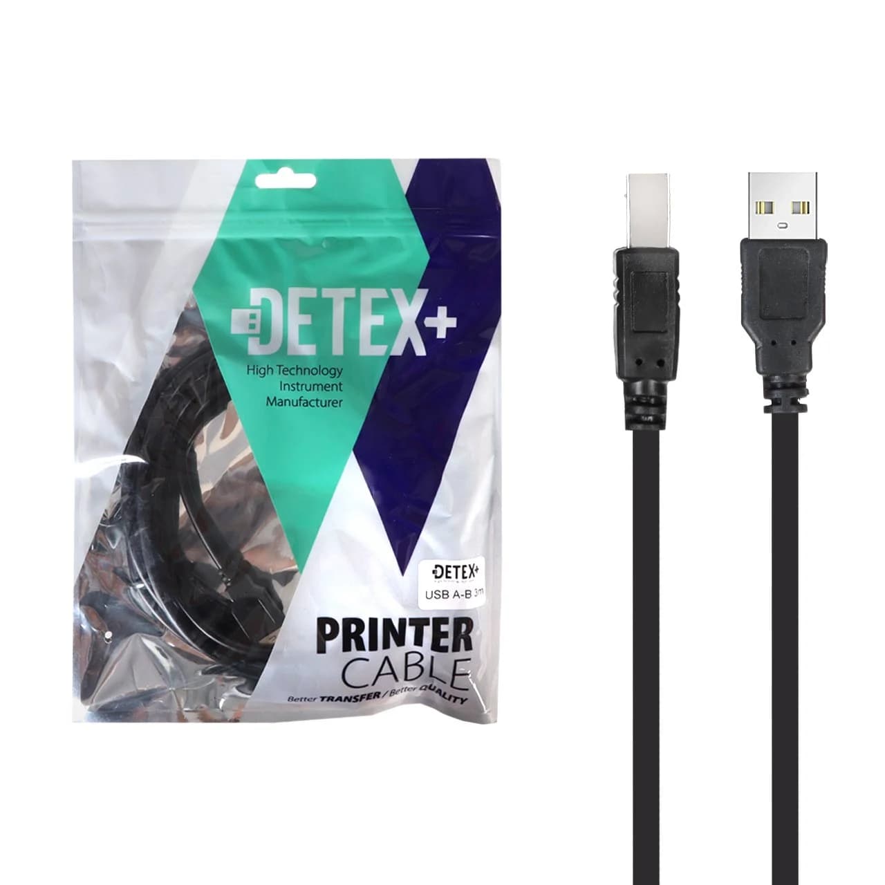 کابل پرینتر 3 متری +DETEX – مشکی