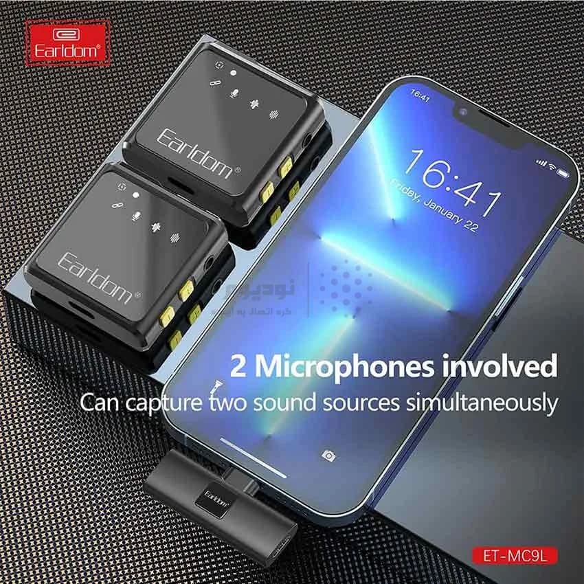 میکروفون بی سیم یقه ای Earldom Lightning مدل ET-MC9L – مشکی — تصویر ۷