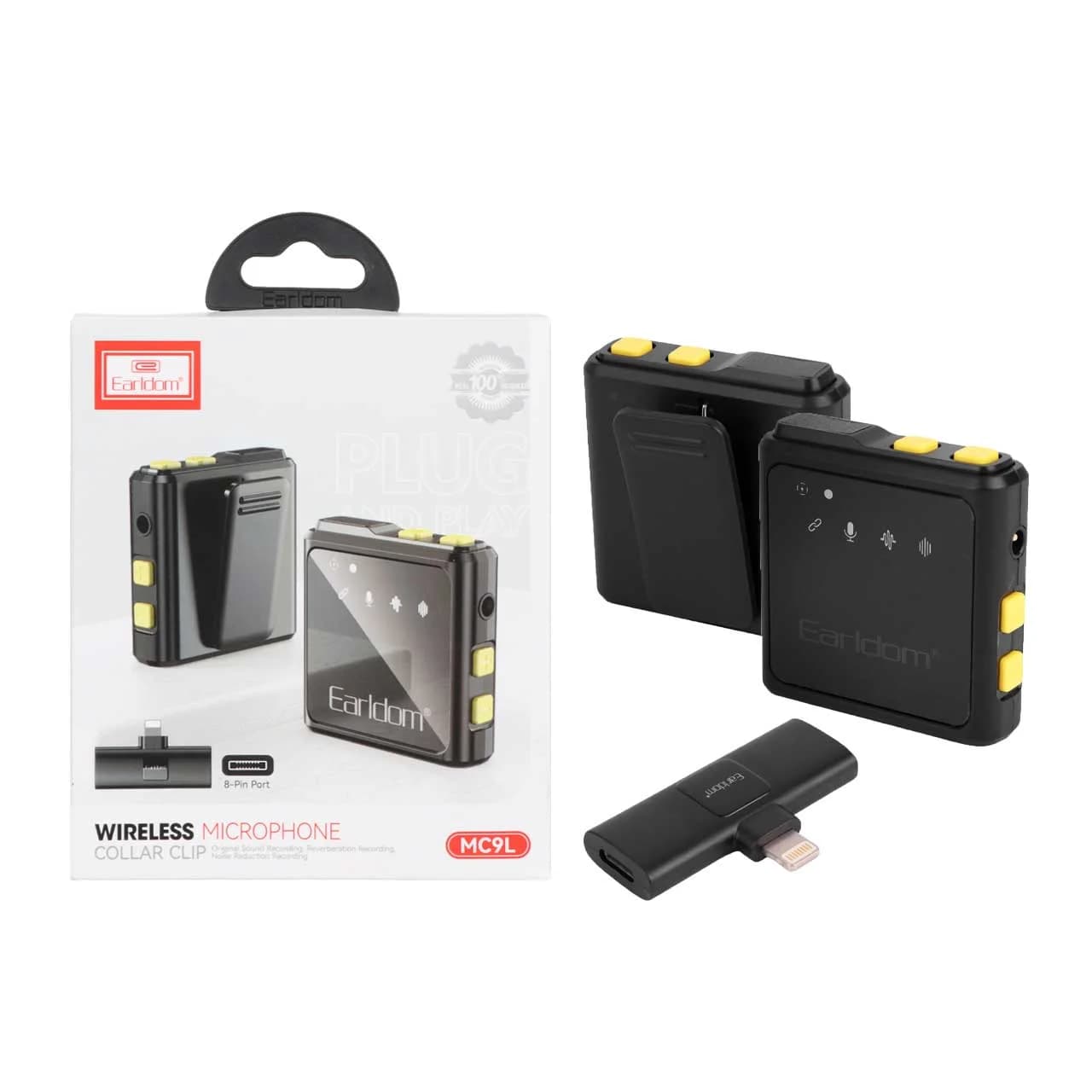 میکروفون بی سیم یقه ای Earldom Lightning مدل ET-MC9L – مشکی