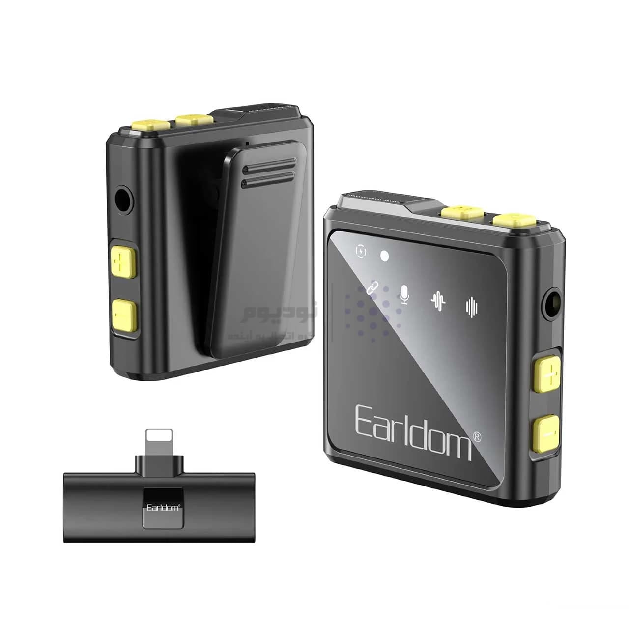 میکروفون بی سیم یقه ای Earldom Lightning مدل ET-MC9L – مشکی — تصویر ۲