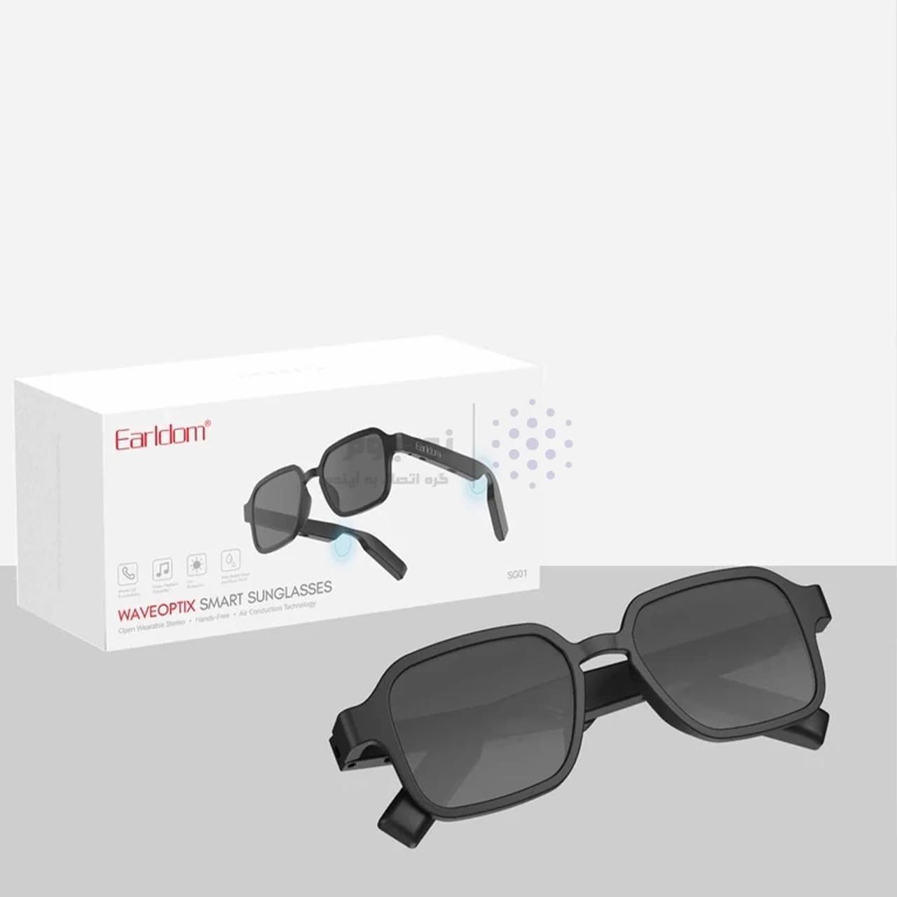 عینک دودی هوشمند Earldom UV400 مدل SG01 – مشکی(قابلیت مکالمه و پخش موسیقی) — تصویر ۵