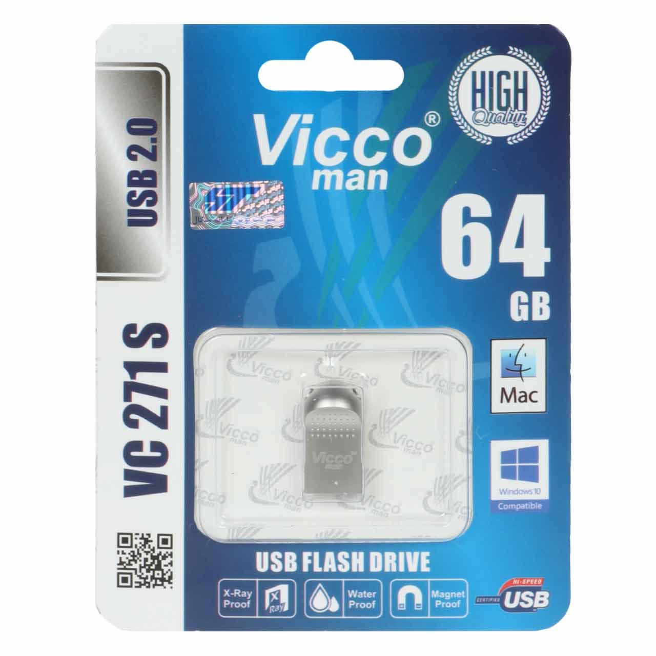 نقره ای Vicco man VC271 S USB2.0 Flash Memory-64GB — تصویر ۳