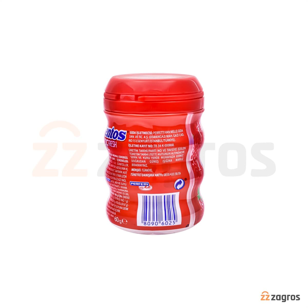 آدامس مغزدار منتوس سری Pure Fresh با طعم توت فرنگی 60 گرم — تصویر ۲
