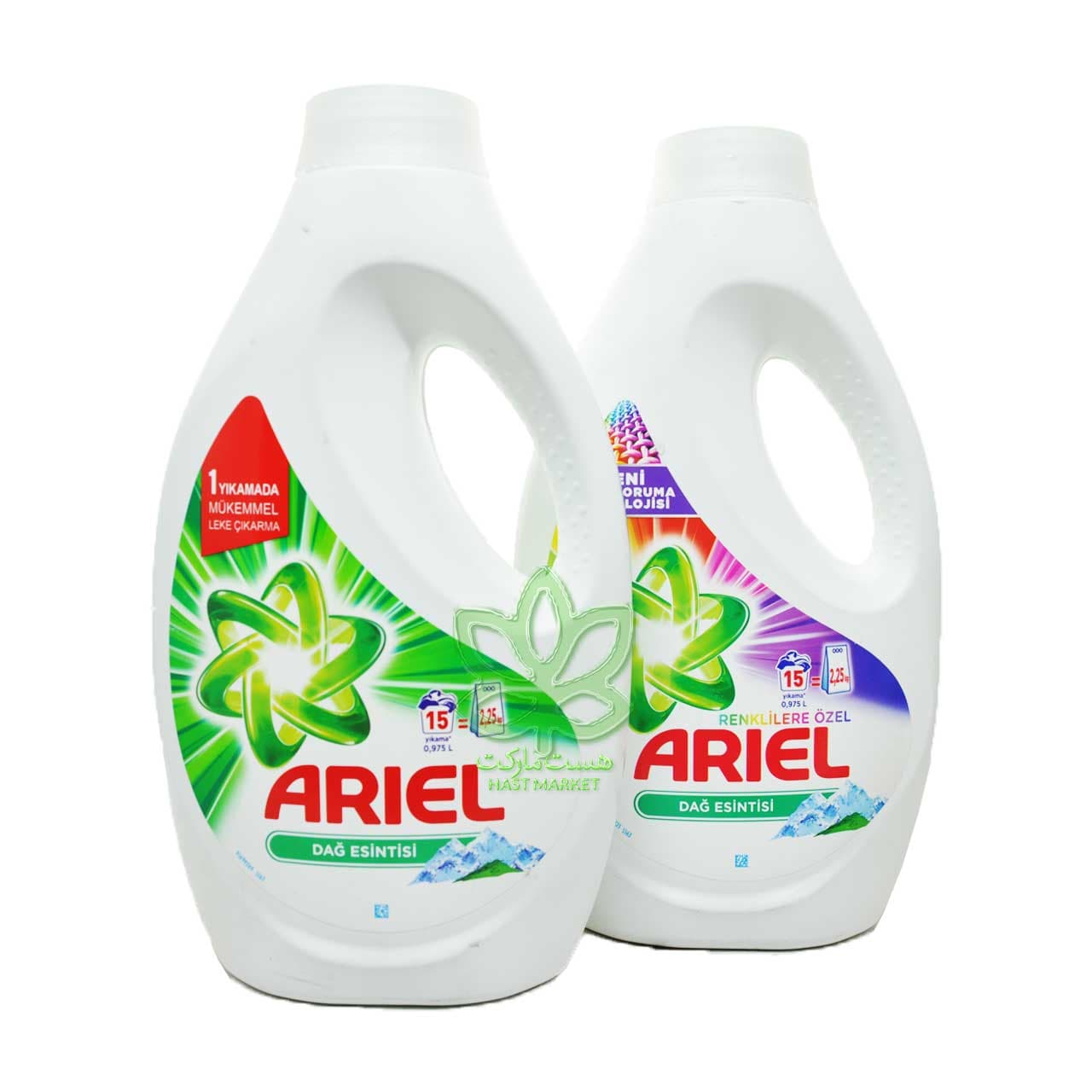 مایع لباسشویی لباس های رنگی رایحه نسیم کوهستانی 975 میل آریل – ariel — تصویر ۳