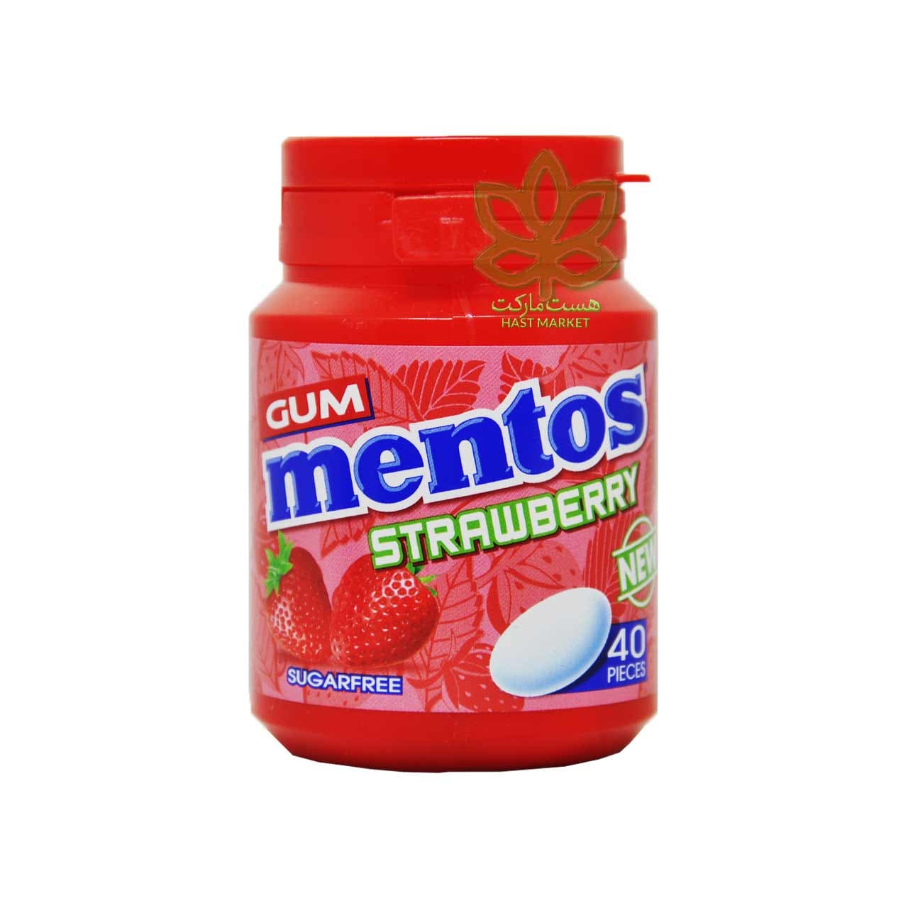 آدامس توت فرنگی بدون شکر 40 عدد منتوس – mentos