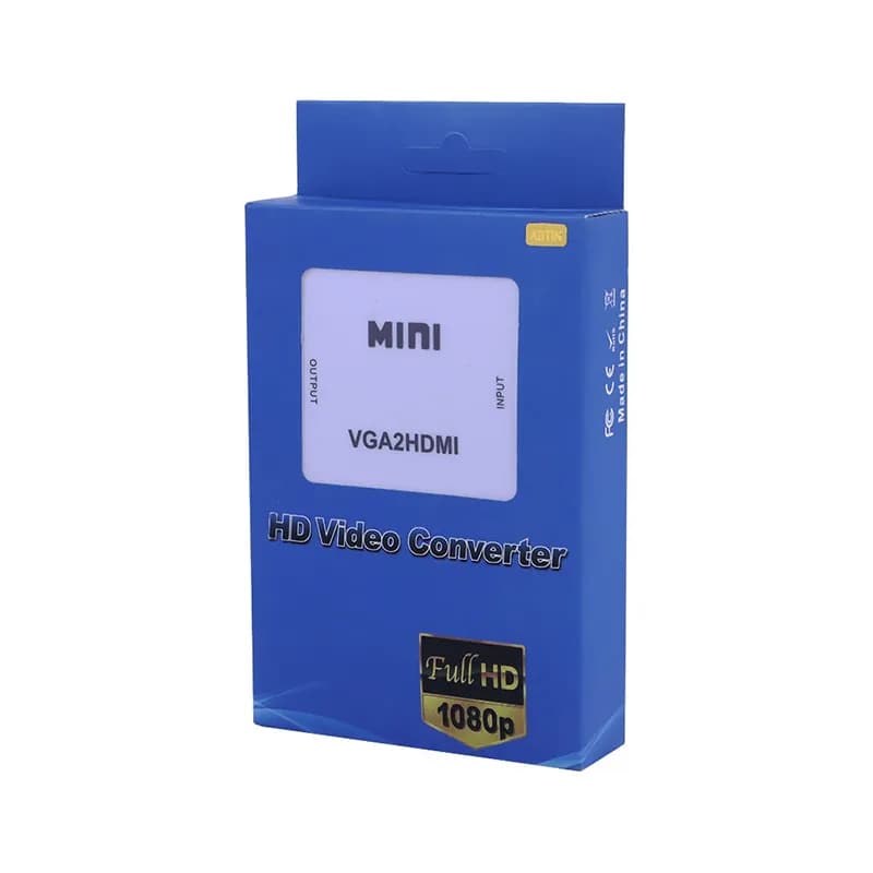 تبدیل VGA به HDMI مدل Mini پک آبی — تصویر ۵