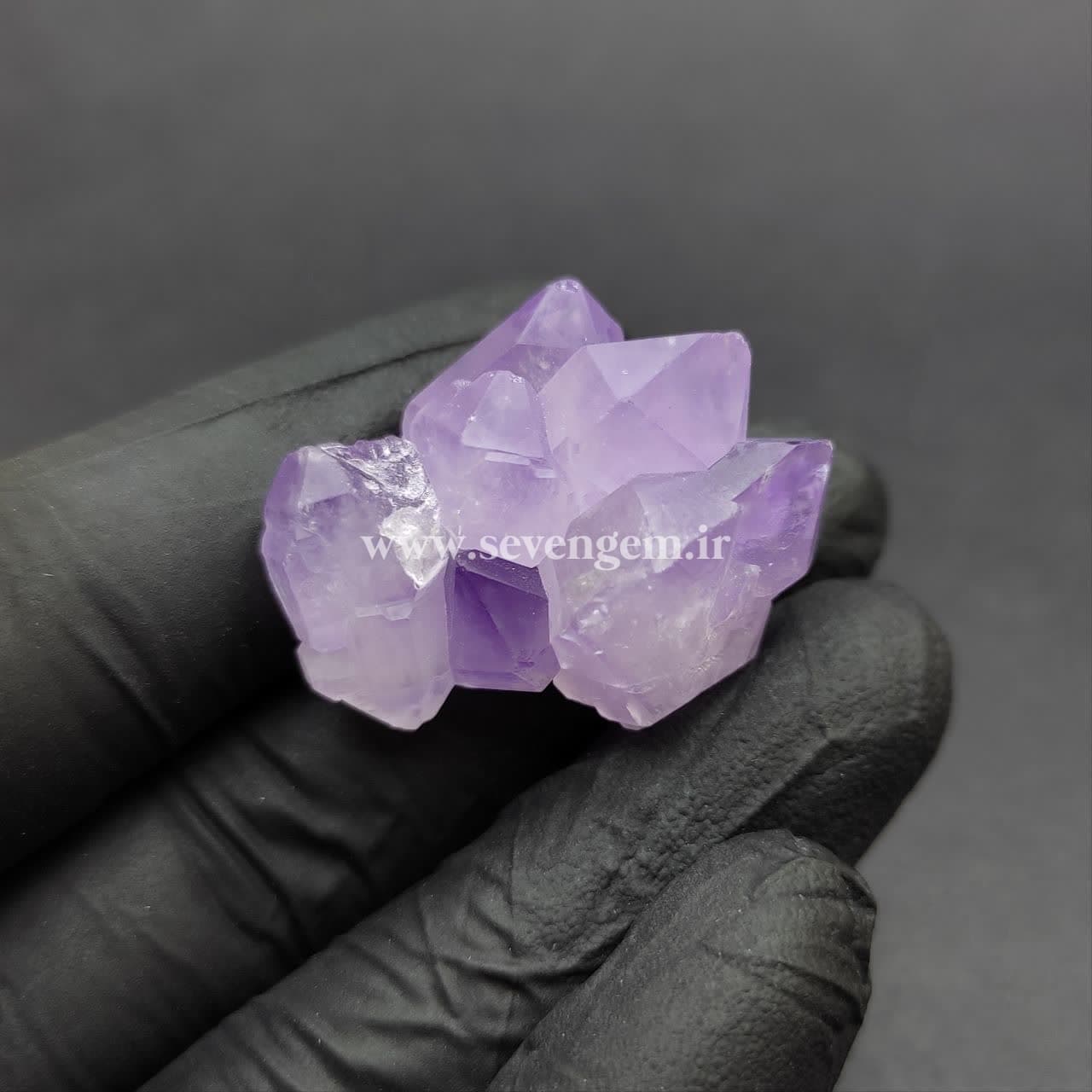راف بلور خوشه ای سنگ آمیتیست برزیلی (کدA194) — تصویر ۳