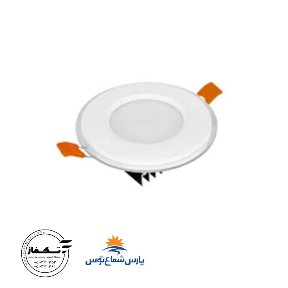چراغ توکار گلاریس 9 وات دایره پارس شعاع توس