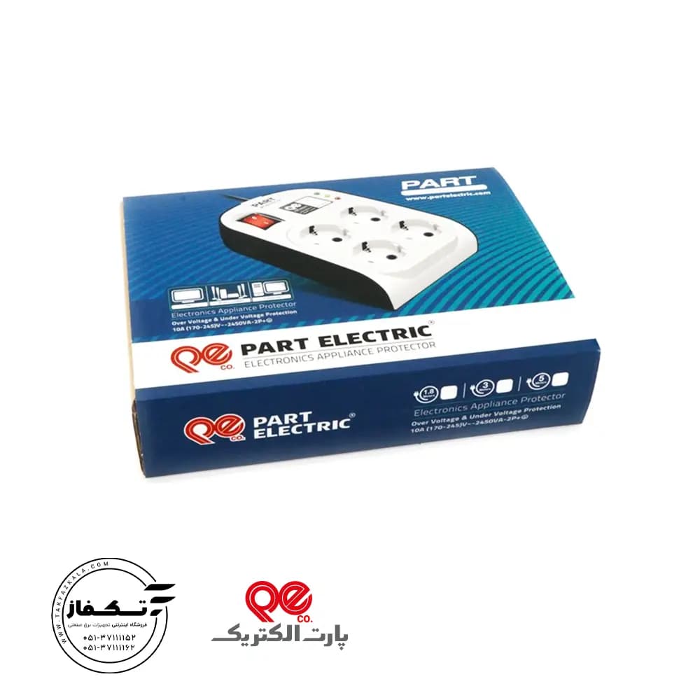 محافظ برق کامپیوتر آنالوگ چهارخانه با کابل 1.8 متری پارت الکتریک — تصویر ۲